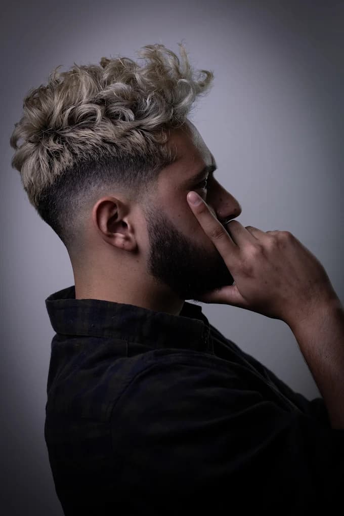 Blonde curls + fade